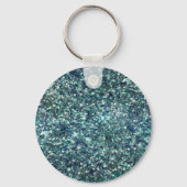 Emerald Green Glitzy Marmer Gepersonaliseerd Sleutelhanger (Achterkant)