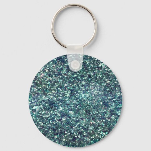 Emerald Green Glitzy Marmer Gepersonaliseerd Sleutelhanger (Achterkant)