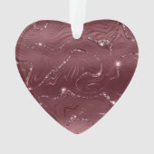 Emerald Green Glitzy Marmer Gepersonaliseerde Kers Ornament (achterkant)