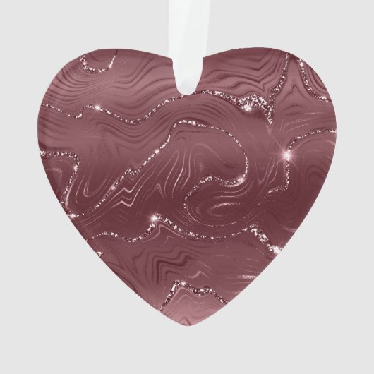 Emerald Green Glitzy Marmer Gepersonaliseerde Kers Ornament (achterkant)