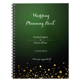 Emerald Green Glitzy Weddenschap Planning Book Notitieboek