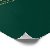 Emerald Green Gold 30 Table Wedding Seating Chart Poster (Hoek)