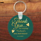 Emerald Green Gold 50 verjaardag Hartelijk dank Sleutelhanger (Voorkant)