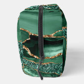 Emerald Green Gold Aangepaste Naam Gepersonaliseer Toilettasje (Rechts)