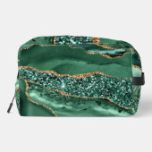 Emerald Green Gold Aangepaste Naam Gepersonaliseer Toilettasje (Achterkant)