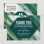 Emerald Green Gold Abstract Agaat Marmer Dank u Briefkaart (Voorkant / Achterkant)