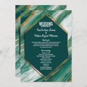Emerald Green Gold Abstract Agate Marble Programma Programmakaart (Voorkant / Achterkant)