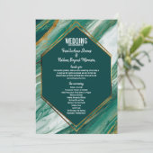 Emerald Green Gold Abstract Agate Marble Programma Programmakaart (Staand voorkant)