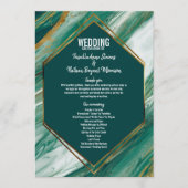 Emerald Green Gold Abstract Agate Marble Programma Programmakaart (Voorkant)