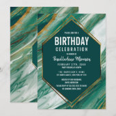 Emerald Green Gold Abstract Agate Marmer Birthday Kaart (Voorkant / Achterkant)