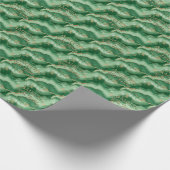 Emerald Green Gold Abstract Marble Design Cadeaupapier (Hoek)