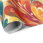 Emerald Green & Gold Abstract Paisley Bladeren (3) Cadeaupapier (Rol Hoek)