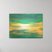 Emerald Green Gold Abstracte Kunst Hedendaags Canvas Afdruk (Voorkant)