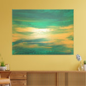 Emerald Green Gold Abstracte Kunst Hedendaags Canvas Afdruk (Insitu (Woonkamer))