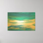 Emerald Green Gold Abstracte Kunst Hedendaags Canvas Afdruk (Voorkant)