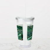 Emerald Green Gold Acryl Tumbler en aangepaste tek Acryl Drinkbeker (Rechts)