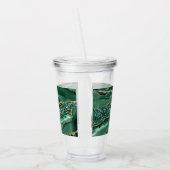 Emerald Green Gold Acryl Tumbler en aangepaste tek Acryl Drinkbeker (Links)