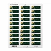 Emerald Green Gold Afstuderen Pet retouradres Etiket (Full Sheet)