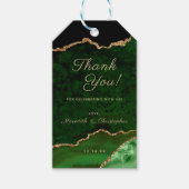 Emerald Green Gold Agaat bruiloft dank u Cadeaulabel (Voorkant)