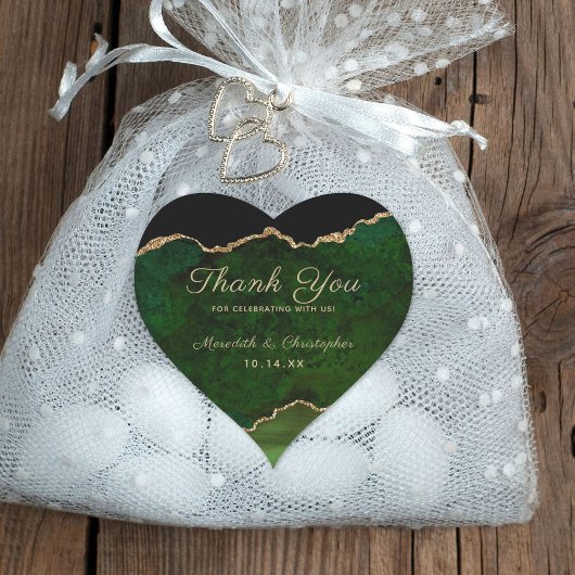 Emerald Green Gold Agaat dank u Hart Sticker