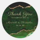 Emerald Green Gold Agaat dank u Ronde Sticker (Voorkant)