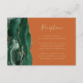 Emerald Green Gold Agaat Rust bruiloft receptie Informatiekaartje (Voorkant)