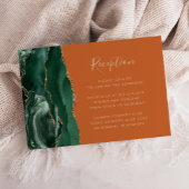 Emerald Green Gold Agaat Rust bruiloft receptie Informatiekaartje