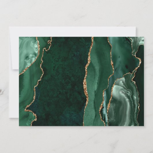 Emerald Green Gold Agaat Rust Save the Date Kaart (Achterkant)