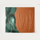 Emerald Green Gold Agaat Rust Trouwfotocabine Wandkleed (Voorkant (horizontaal))