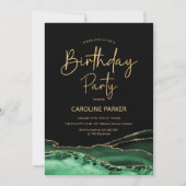 Emerald Green Gold Agaat Verjaardag Elke Leeftijd Kaart (Voorkant)