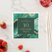 Emerald Green Gold Agate 30e verjaardagsfeest Servet (Insitu)