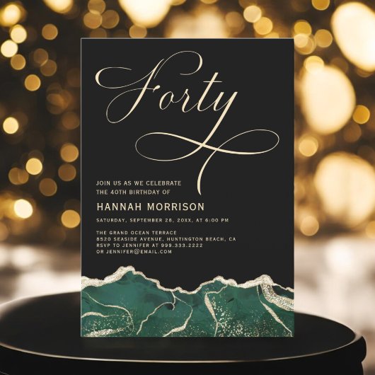 Emerald Green Gold Agate 40e veertigste verjaardag Kaart