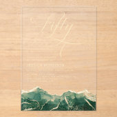 Emerald Green Gold Agate 50e 50-jarig verjaardagsf Acryl Uitnodigingen (Voorkant)