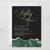 Emerald Green Gold Agate 50e 50-jarig verjaardagsf Kaart (Voorkant)