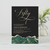 Emerald Green Gold Agate 50e 50-jarig verjaardagsf Kaart (Staand voorkant)