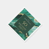 Emerald Green Gold Agate 50e verjaardagsfeest Servet (Hoek)
