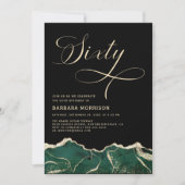 Emerald Green Gold Agate 60e Zestig Verjaardagsfee Kaart (Voorkant)