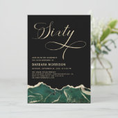 Emerald Green Gold Agate 60e Zestig Verjaardagsfee Kaart (Staand voorkant)