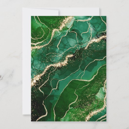 Emerald Green Gold Agate 60e Zestig Verjaardagsfee Kaart (Achterkant)