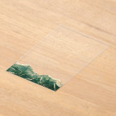 Emerald Green Gold Agate 70e 70e verjaardag Acryl Uitnodigingen (Laagn)