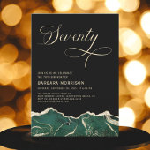 Emerald Green Gold Agate 70e 70e verjaardag Kaart