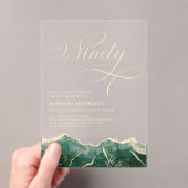 Emerald Green Gold Agate 90e 90e verjaardag Acryl Uitnodigingen (Insitu (Draagbaar))