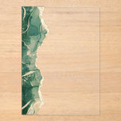 Emerald Green Gold Agate bruiloft monogram Acryl Uitnodigingen (Voorkant)