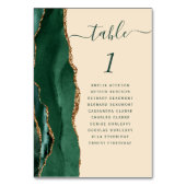 Emerald Green Gold Agate Champagne bruiloft Kaart (Achterkant)