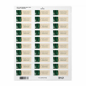 Emerald Green Gold Agate Champagne Retouradres Etiket (Full Sheet)