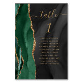 Emerald Green Gold Agate Dark Wedding Kaart (Achterkant)