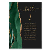 Emerald Green Gold Agate Dark Wedding Kaart (Voorkant)