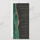Emerald Green Gold Agate Dark Wedding Programme (Achterkant)