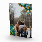 Emerald Green Gold Agate Geode BFF Familievrienden Fotoblokken (Rechts)