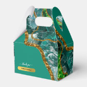Emerald Green & Gold Agate Geode Glitter Bedankdoosjes (Voorkant Zijde)